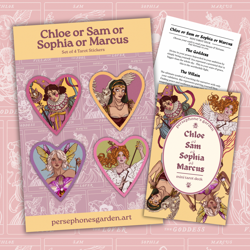Mini Tarot Deck with Stickers- Chloe or Sam or Sophia or Marcus